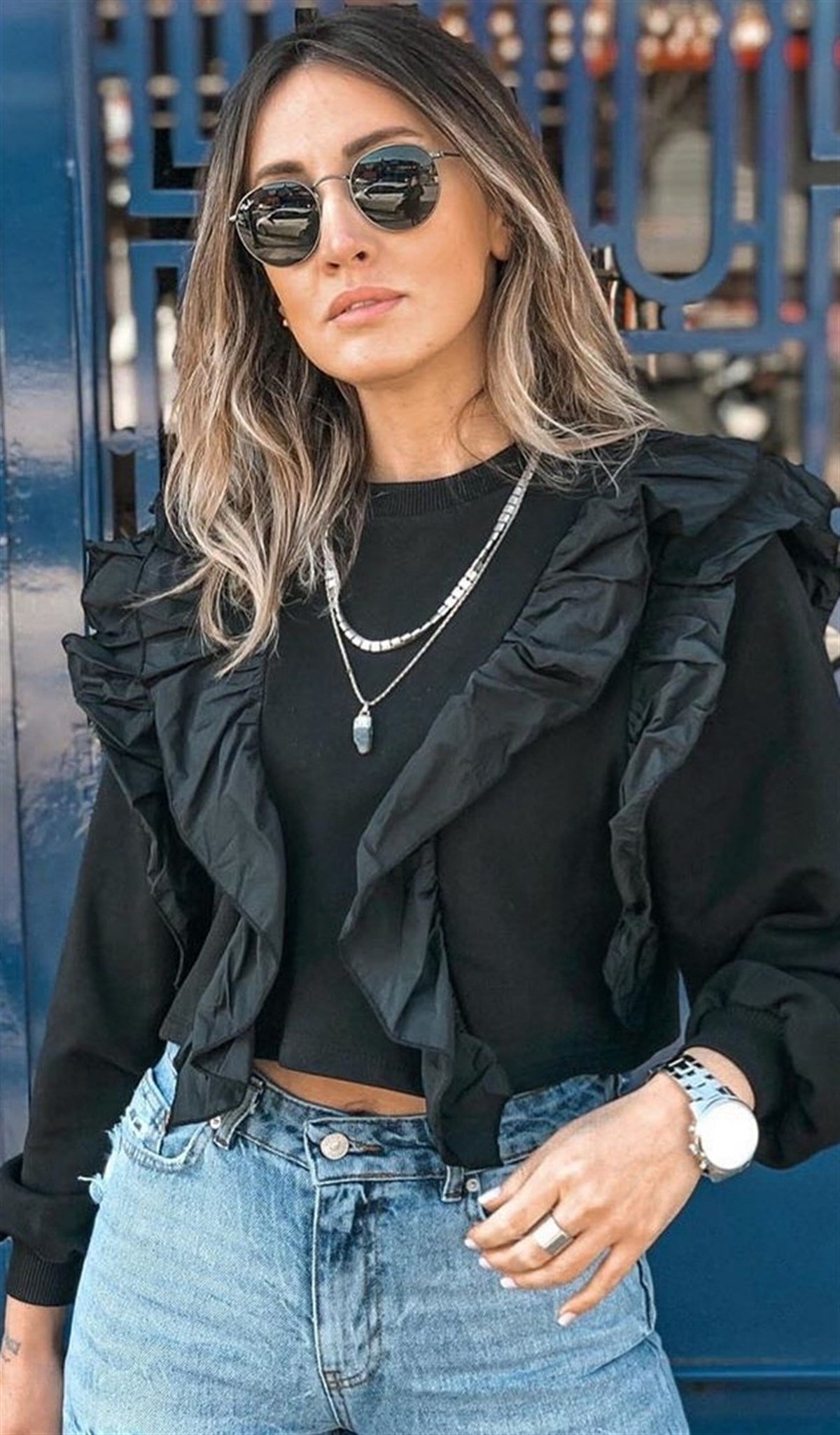 Volan Detaylı Sweatshirt