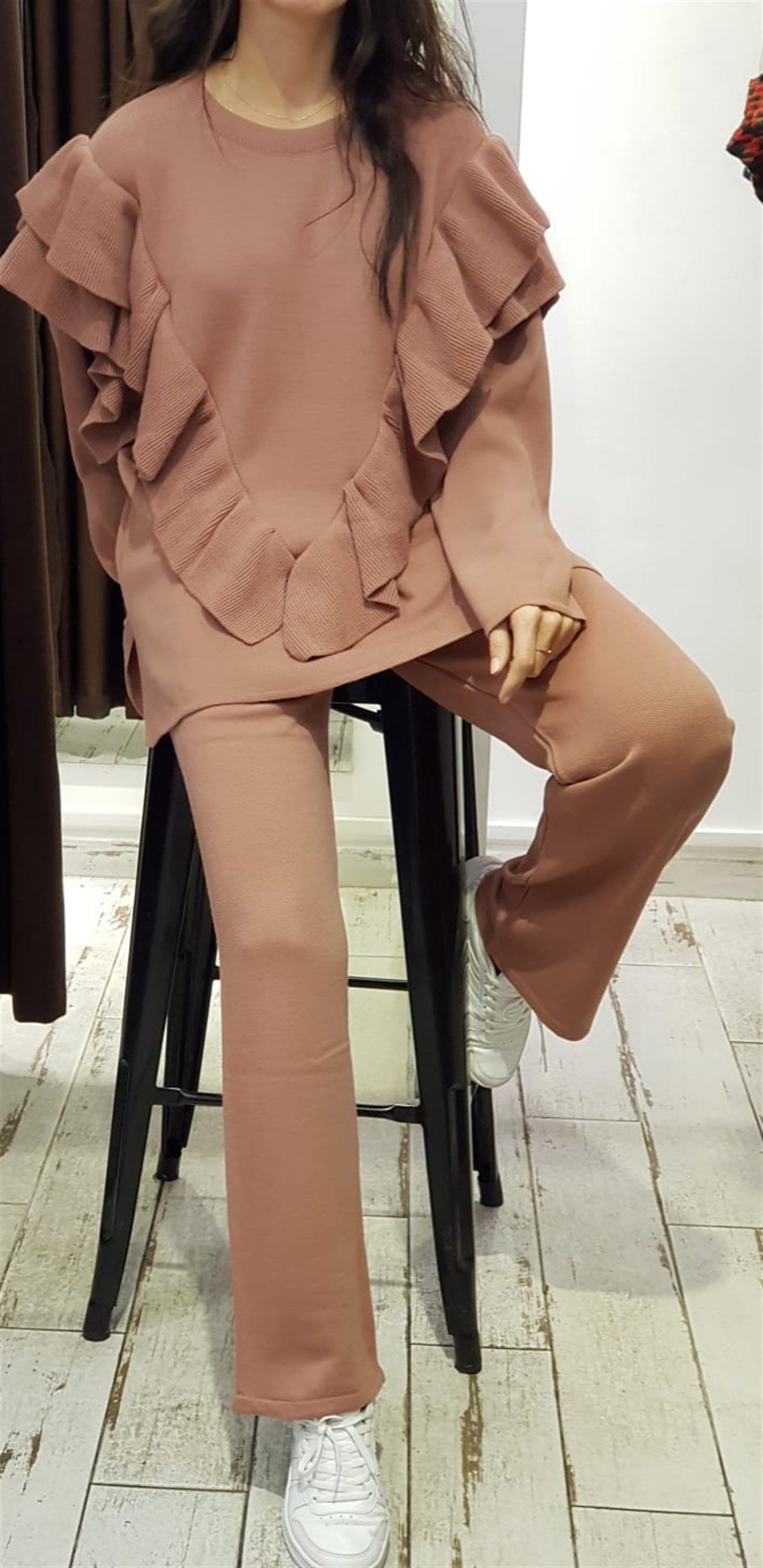Volanlı Triko Takım