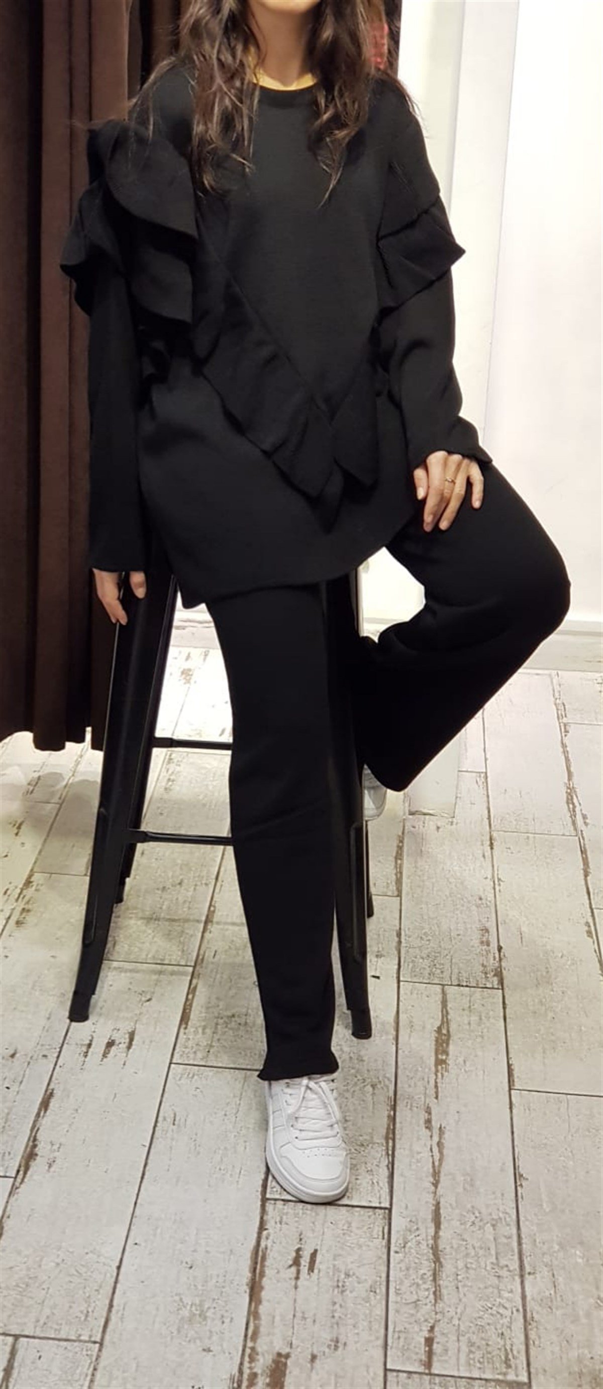 Volanlı Triko Takım