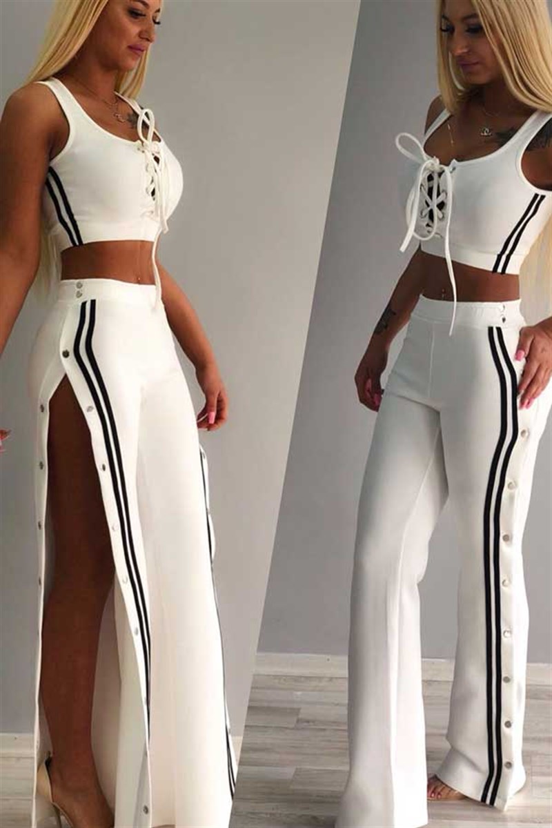 Yanı Çıtçıtlı Büstiyer Pantalon Takım