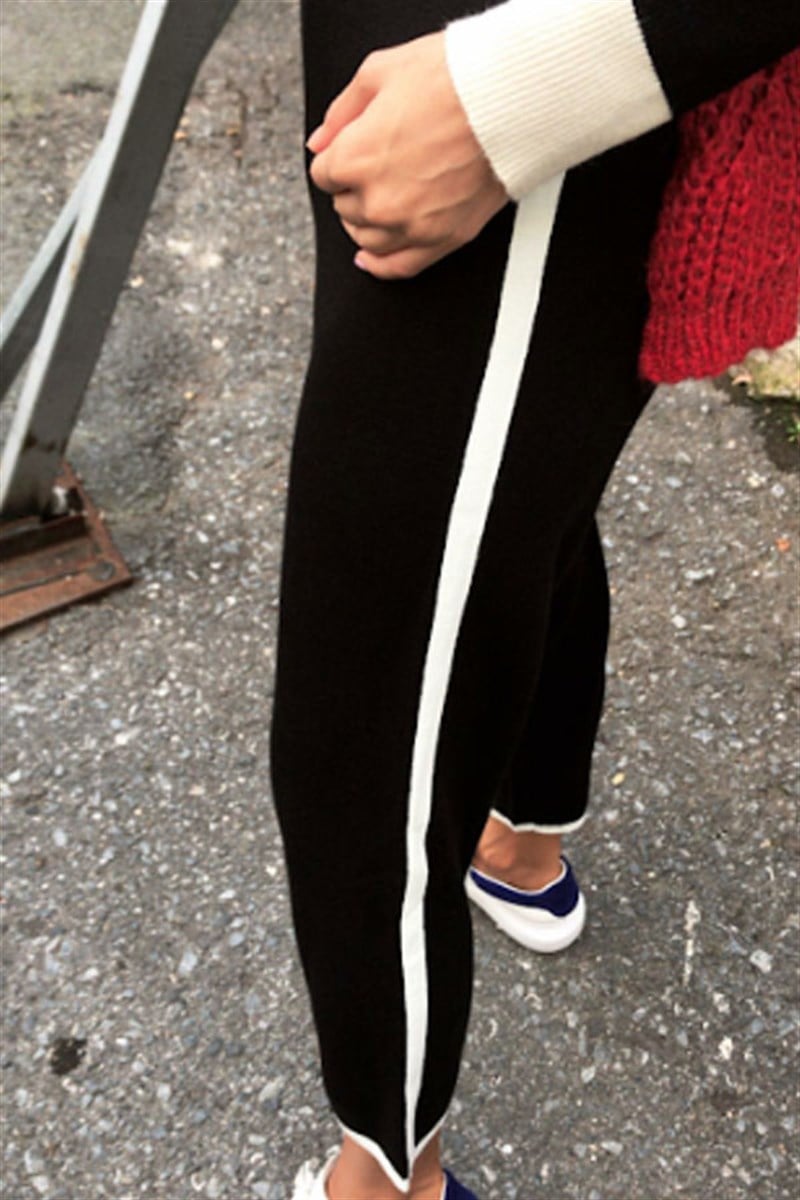 Yanı Şeritli Triko Pantalon