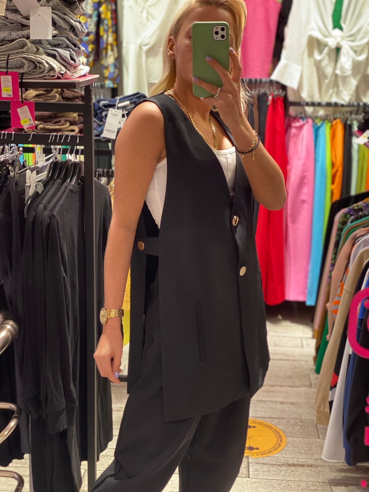 Yanı Yırtmaç Detaylı Blazer YelekMONT/CEKET