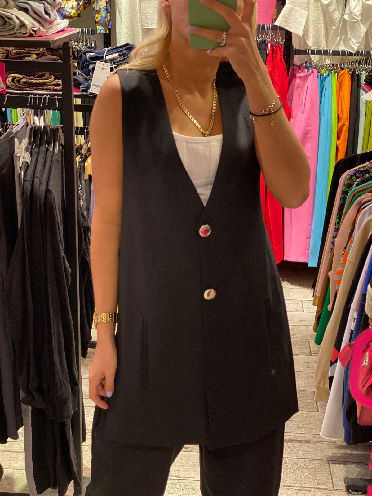 Yanı Yırtmaç Detaylı Blazer YelekMONT/CEKET