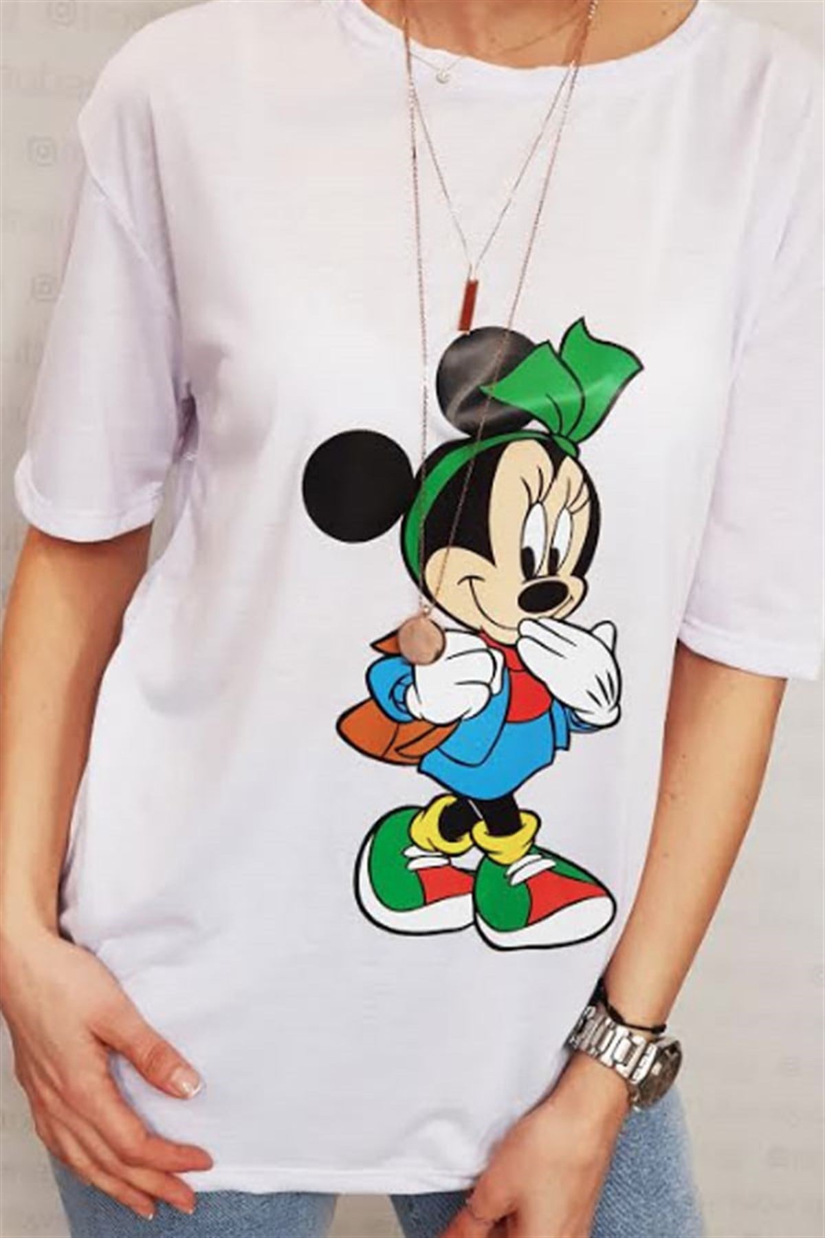 Yeşil Bandanalı Minnie Tshirt