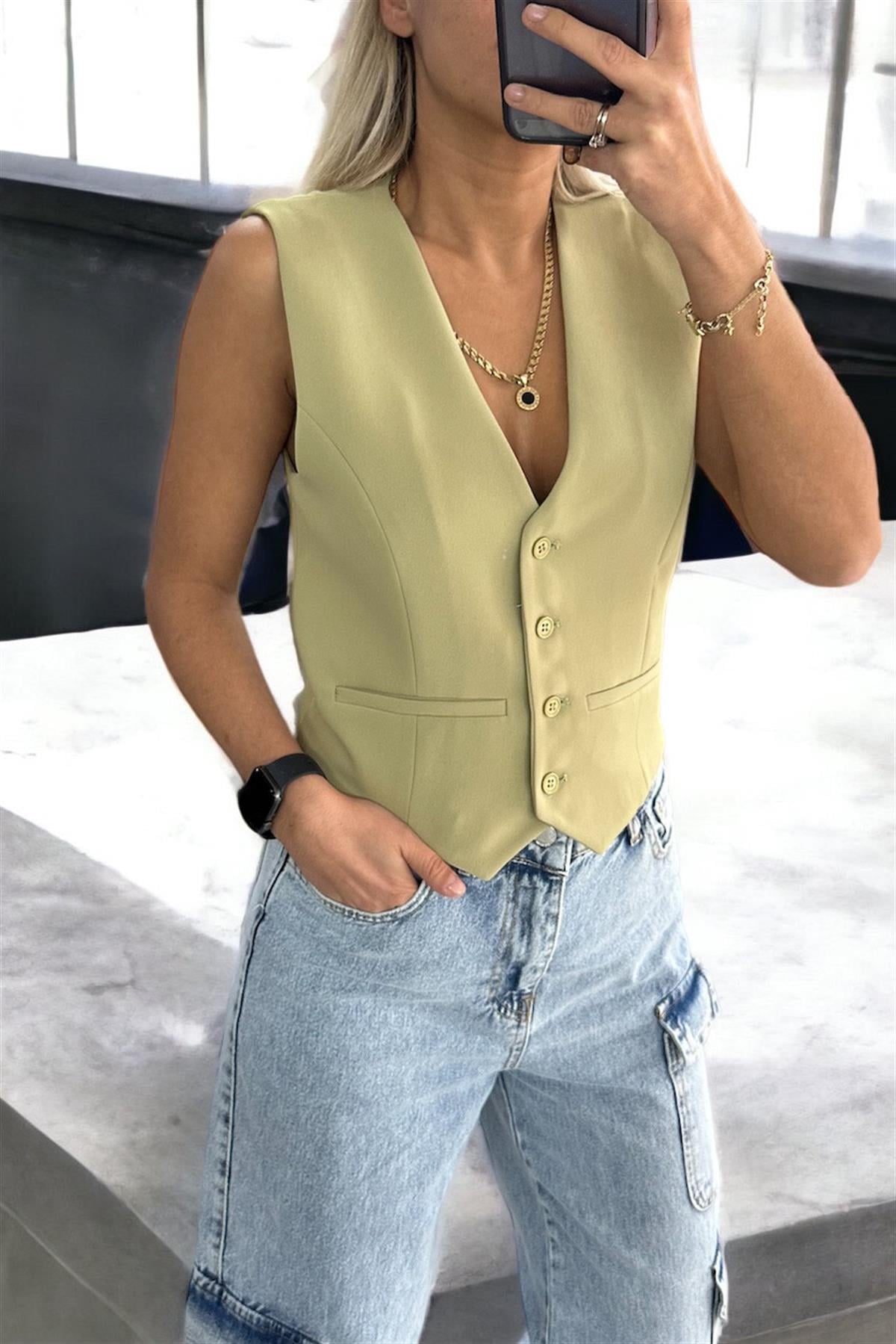 Yeşil Blazer YelekMONT/CEKET