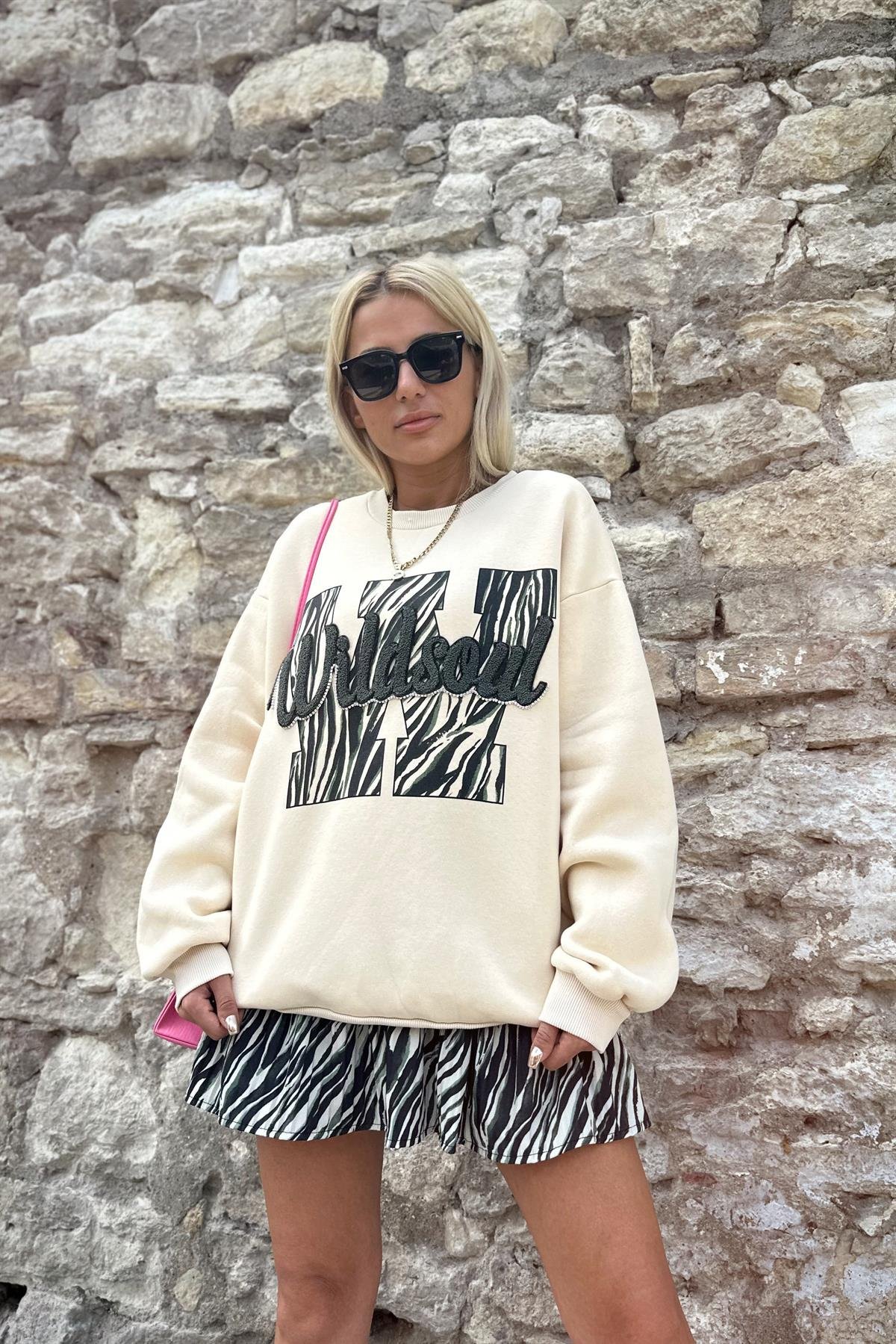 Yeşil Zebralı SweatshirtSWEATSHİRT