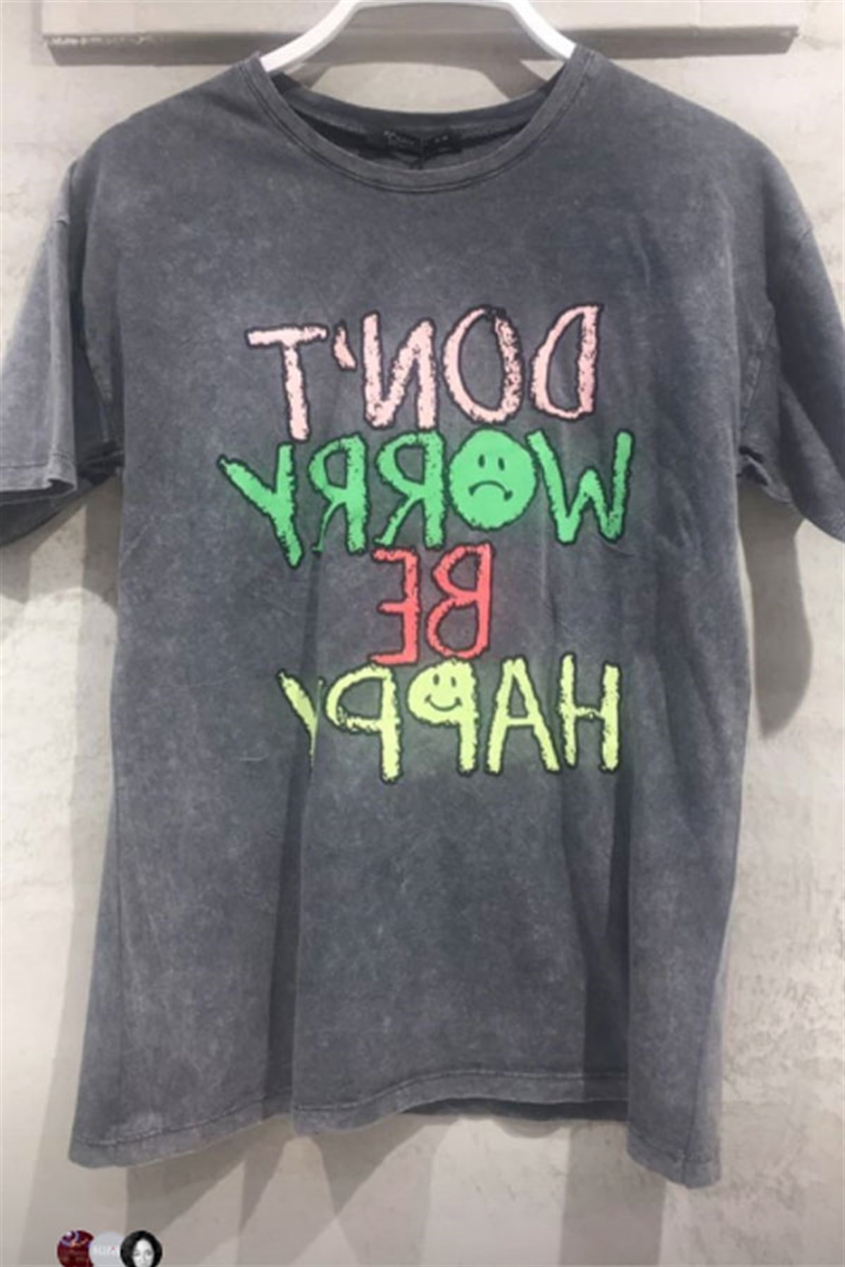 Yıkamalı Don't Worry Tshirt