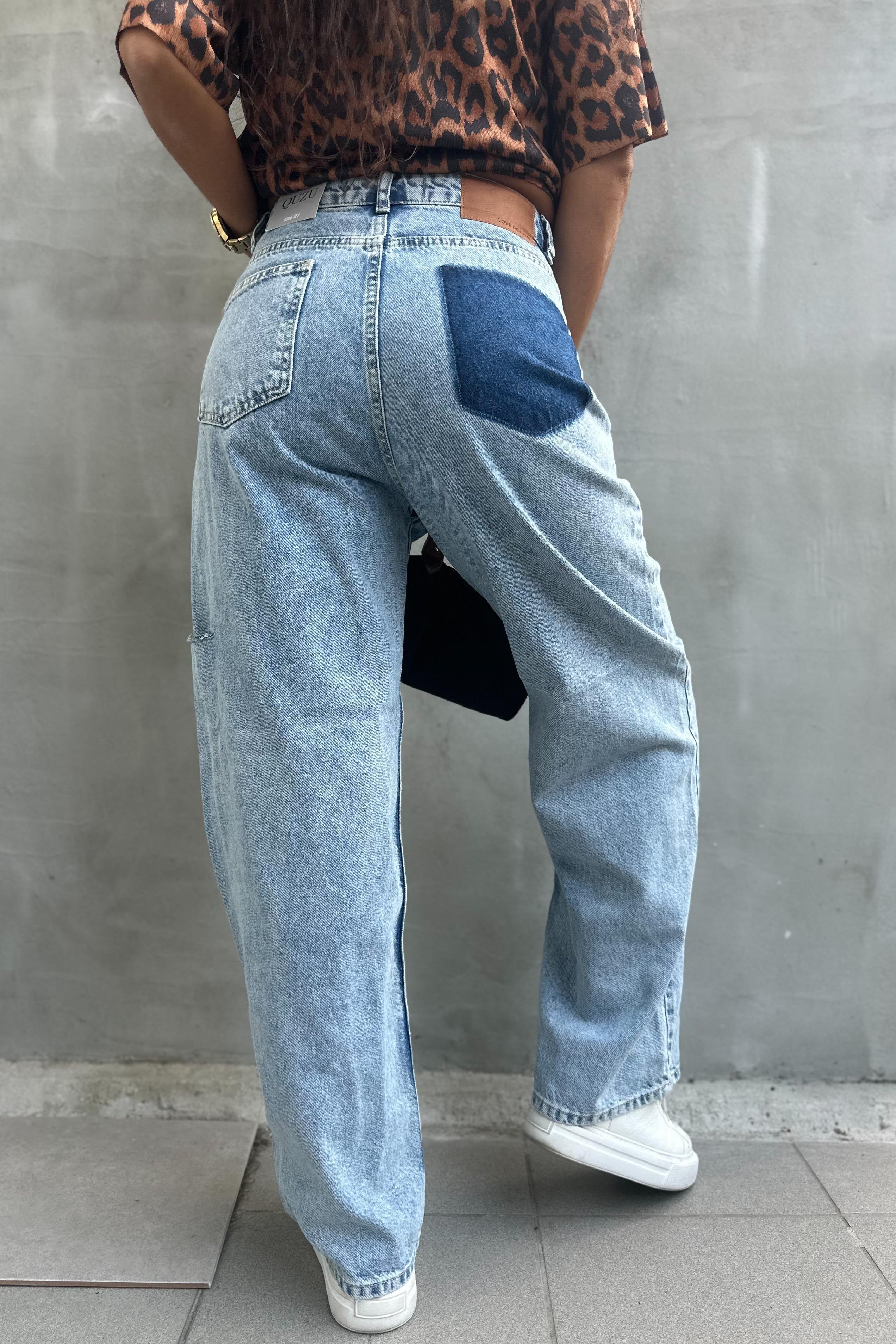 Yırtık Detay Buz Mavisi JeanJEAN