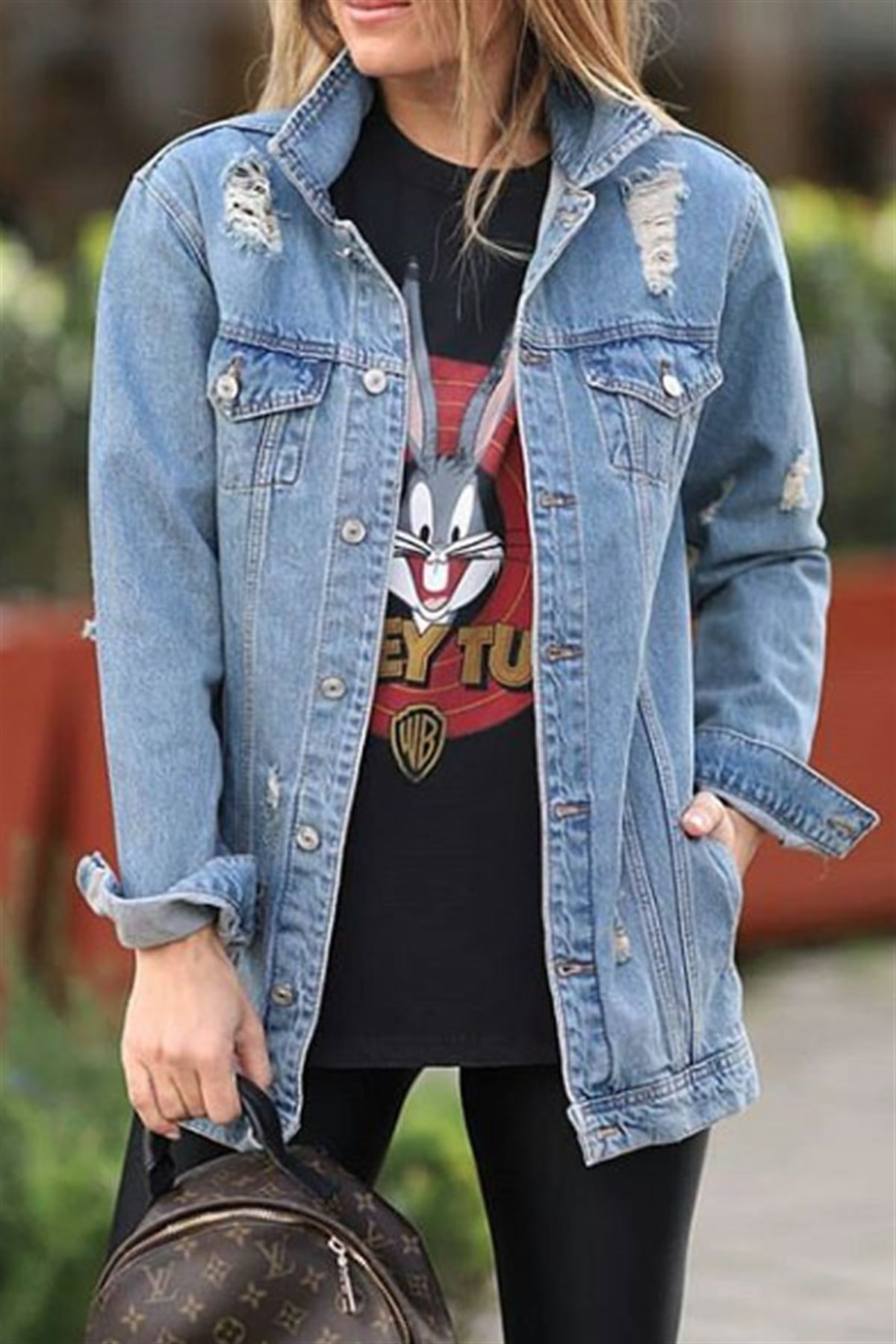 Yırtıklı Boyfriend Kot Ceket
