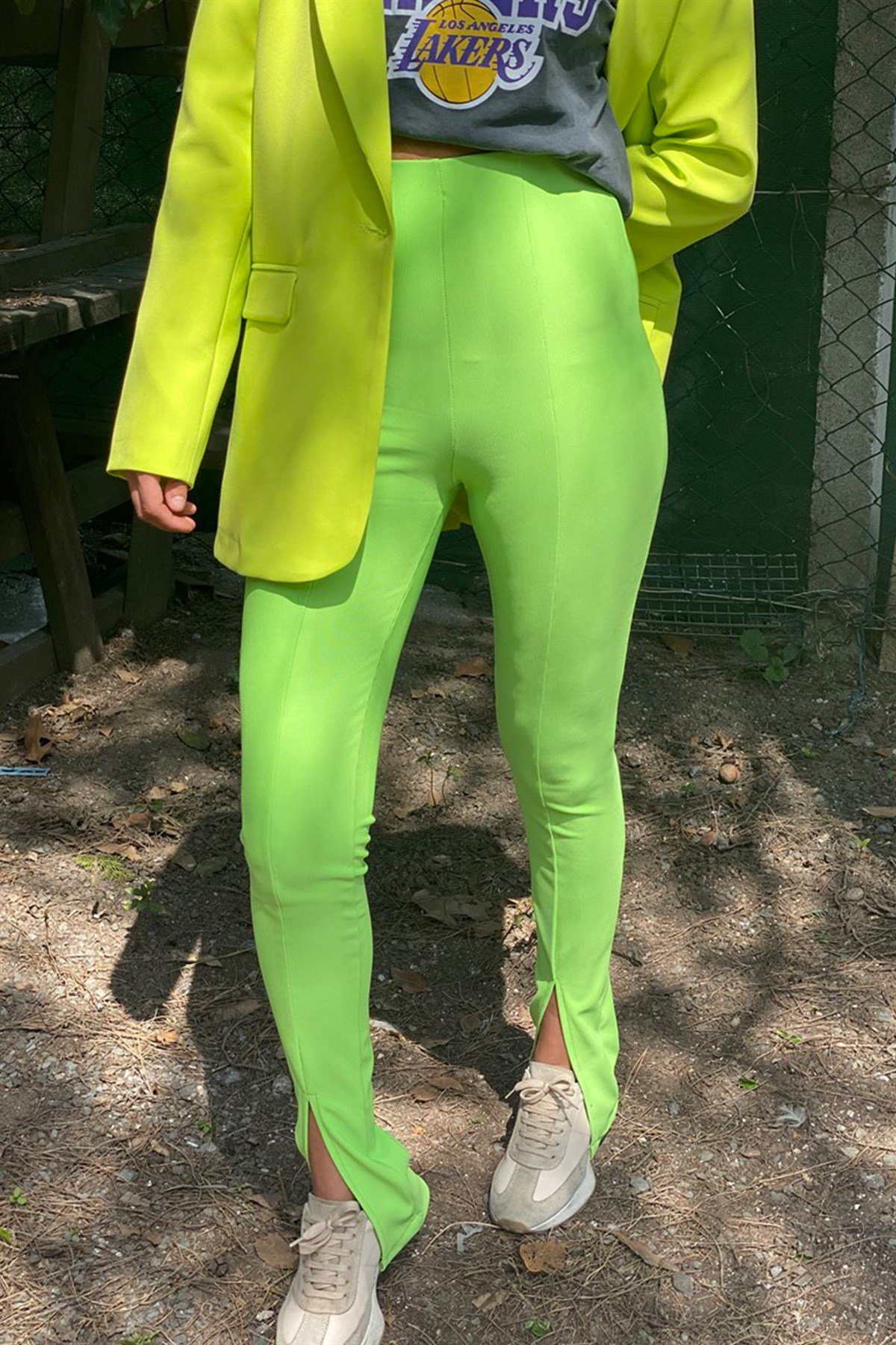 Yırtmaç Detaylı Tayt PantolonPANTOLON