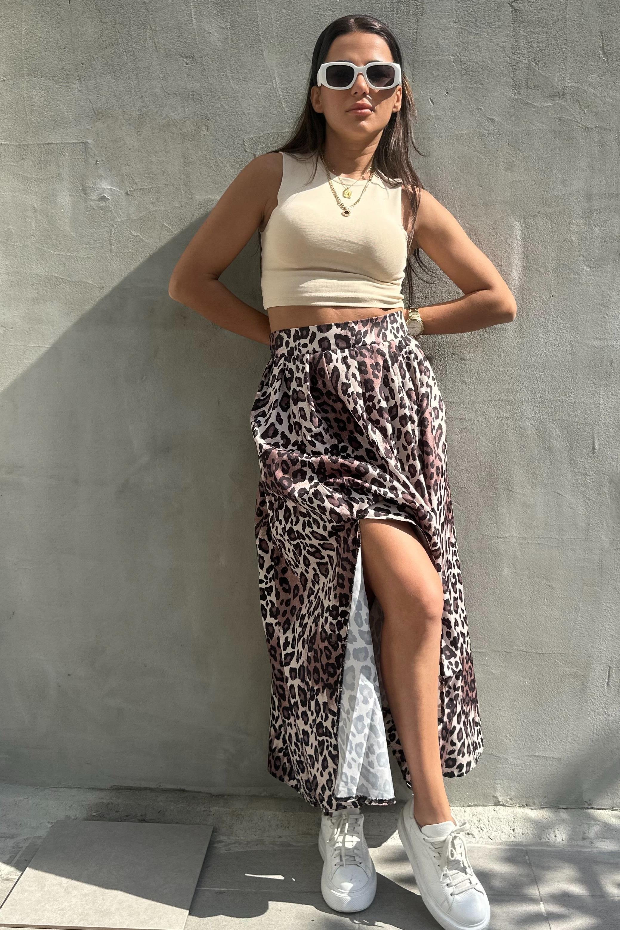 Yırtmaçlı Leopar Tafta EtekETEK