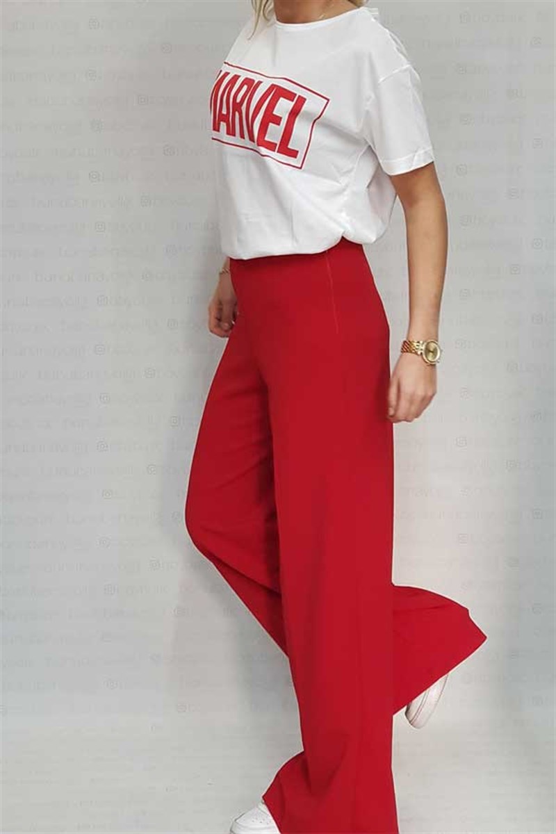 Yüksek Bel Crep Salaş Pantalon