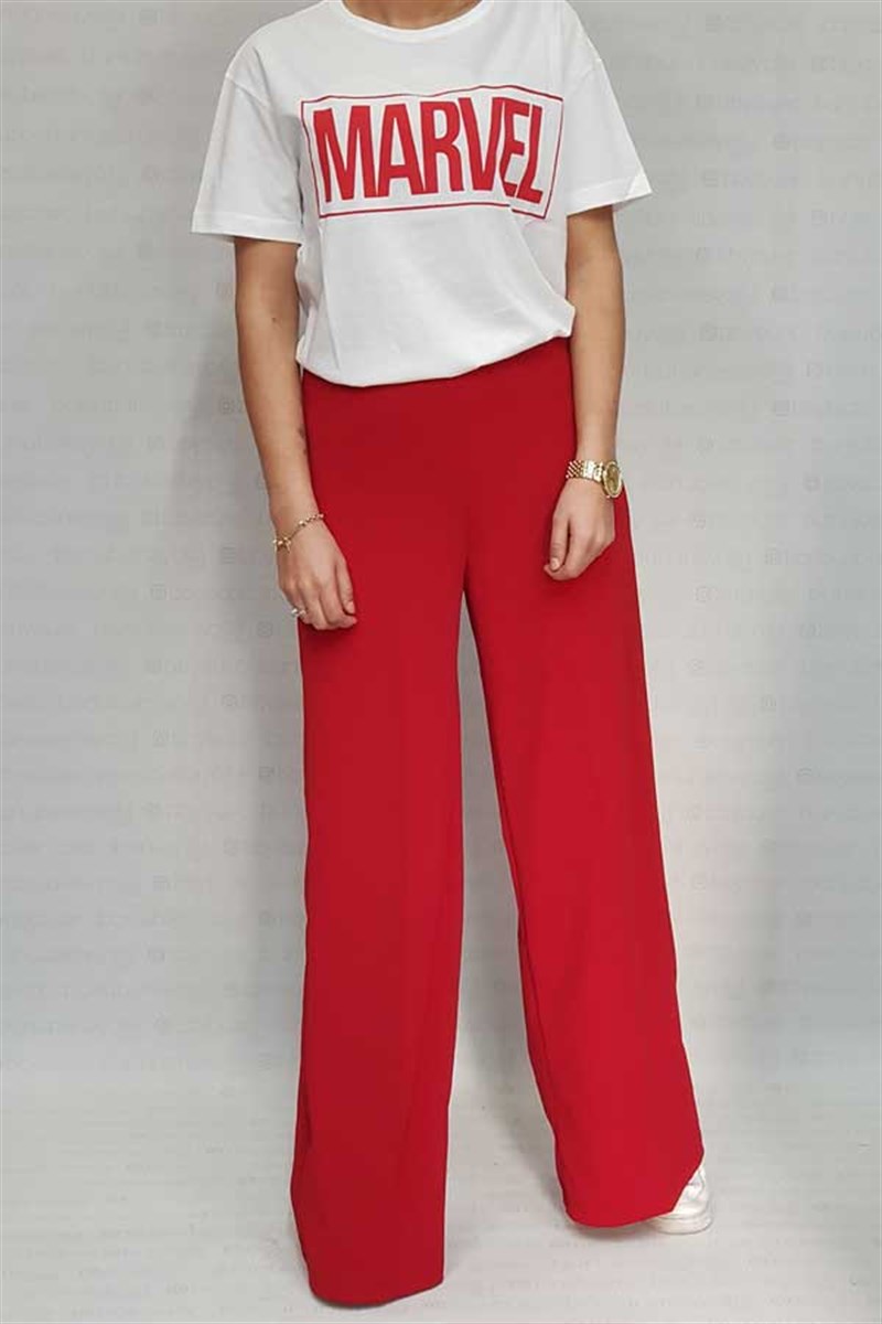 Yüksek Bel Crep Salaş Pantalon