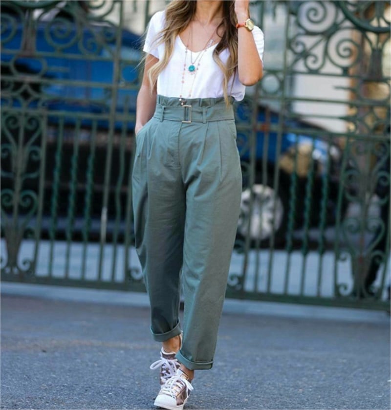 Yüksek Bel Salaş Havuç Pantalon