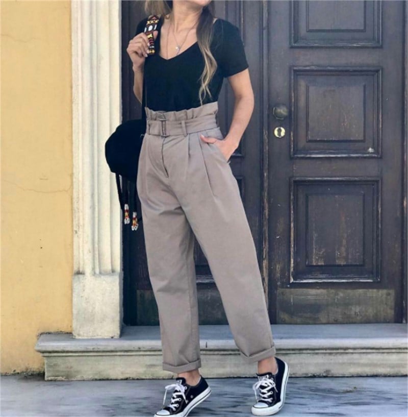 Yüksek Bel Salaş Havuç Pantalon