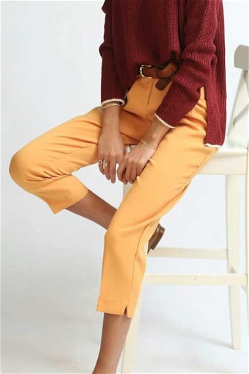 Yüksek Bel Turuncu Havuç Pantalon