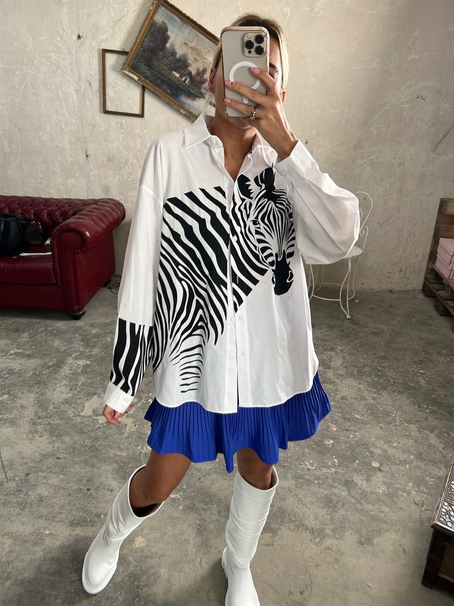 Zebra Baskılı Salaş GömlekGÖMLEK