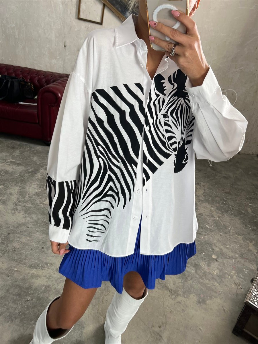 Zebra Baskılı Salaş GömlekGÖMLEK