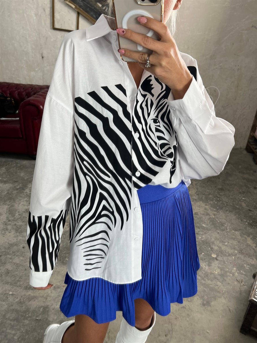 Zebra Baskılı Salaş GömlekGÖMLEK