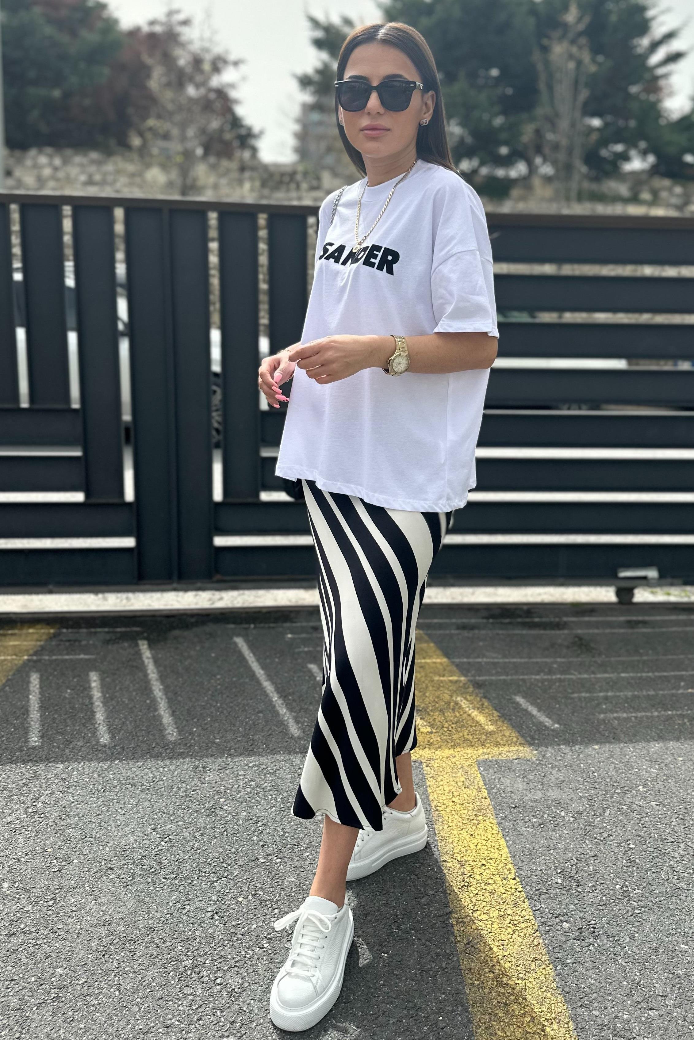 Zebra Desenli Saten Çan EtekETEK