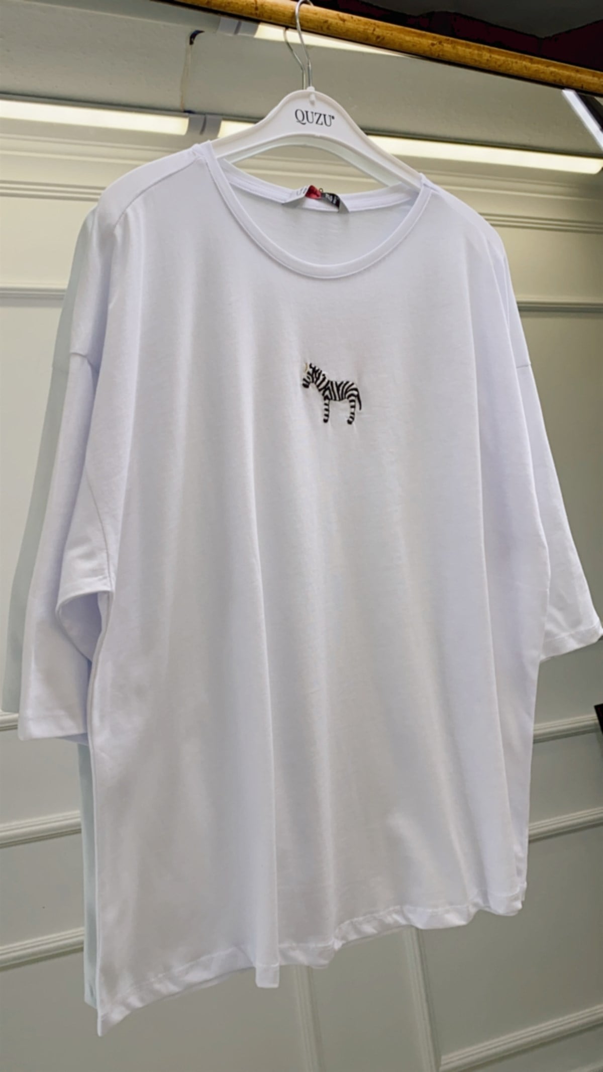 Zebra Nakışlı Salaş Tshirt