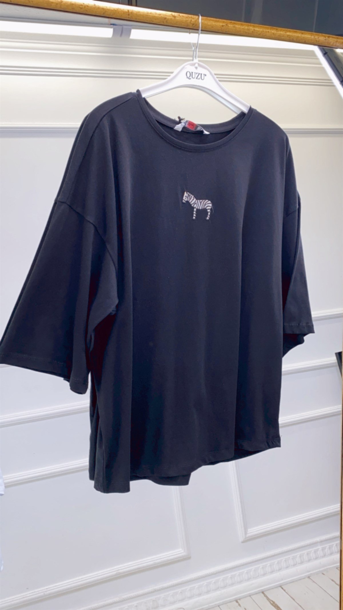 Zebra Nakışlı Salaş Tshirt