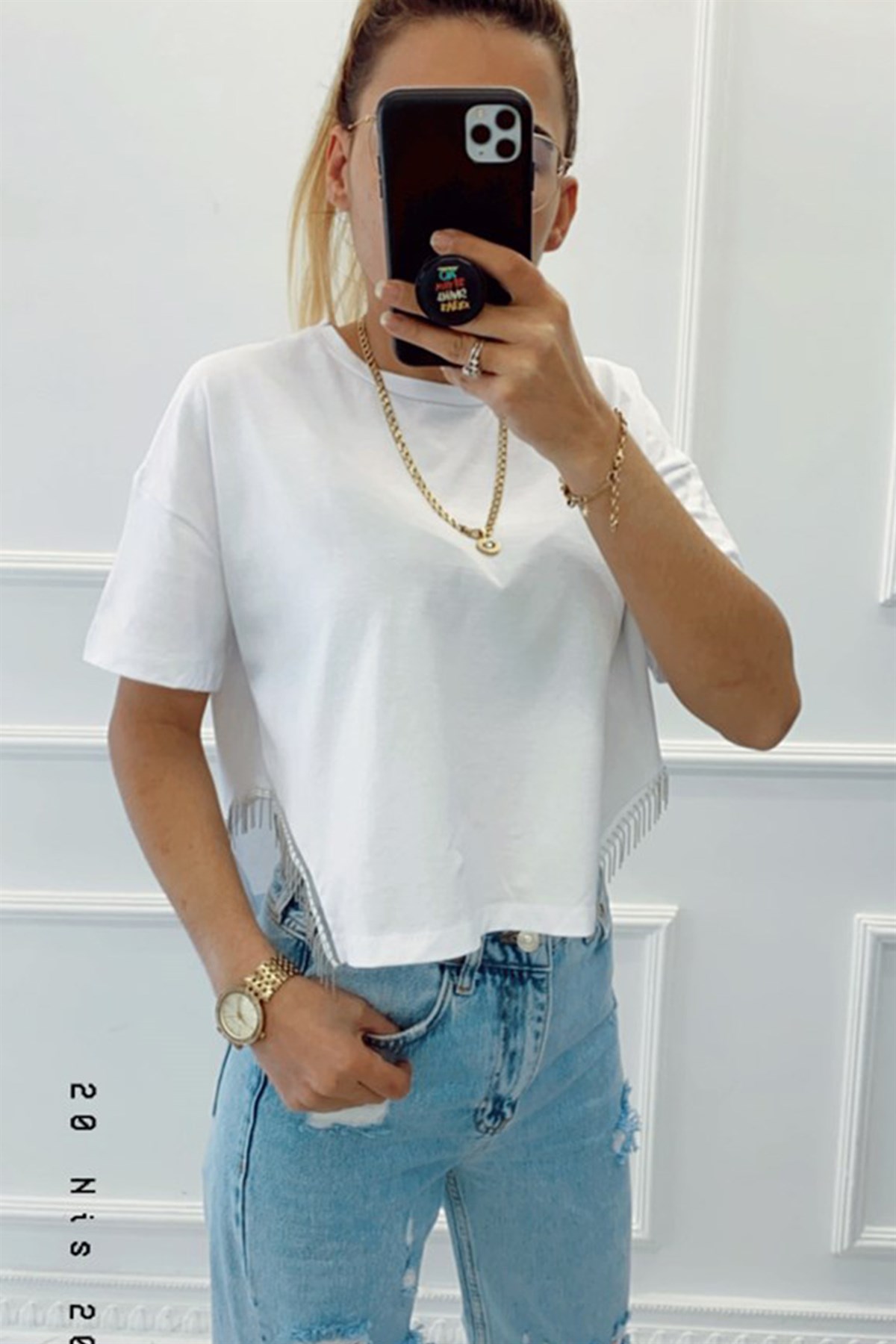 Zincir Püsküllü Basic TshirtTSHİRT