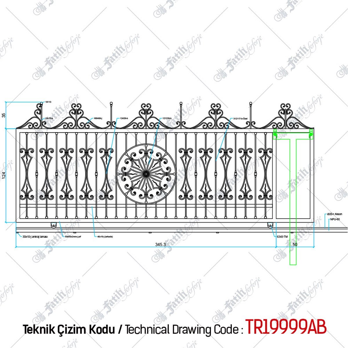 1326 KODLU FERFORJE KAPI | FERFORJE KAPILAR | Fatih Ferforje
