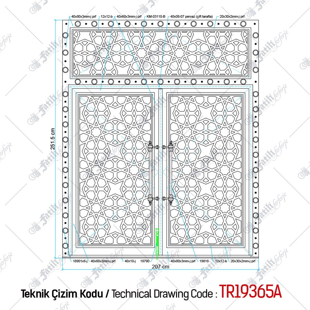 1337 KODLU FERFORJE KAPI | FERFORJE KAPILAR | Fatih Ferforje