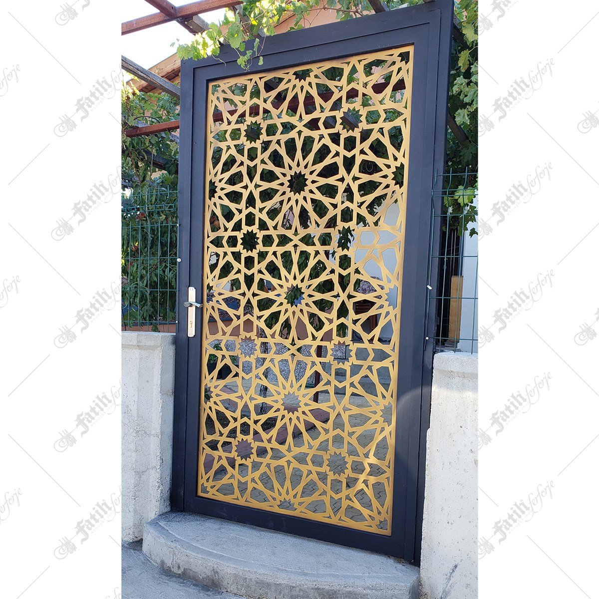 1417 KODLU FERFORJE KAPI | WROUGHT IRON GATES | Fatih Ferforje