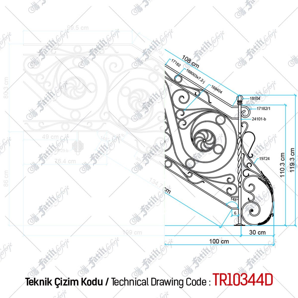 3002 KODLU FERFORJE MERDİVEN | FERFORJE MERDİVENLER | Fatih Ferforje