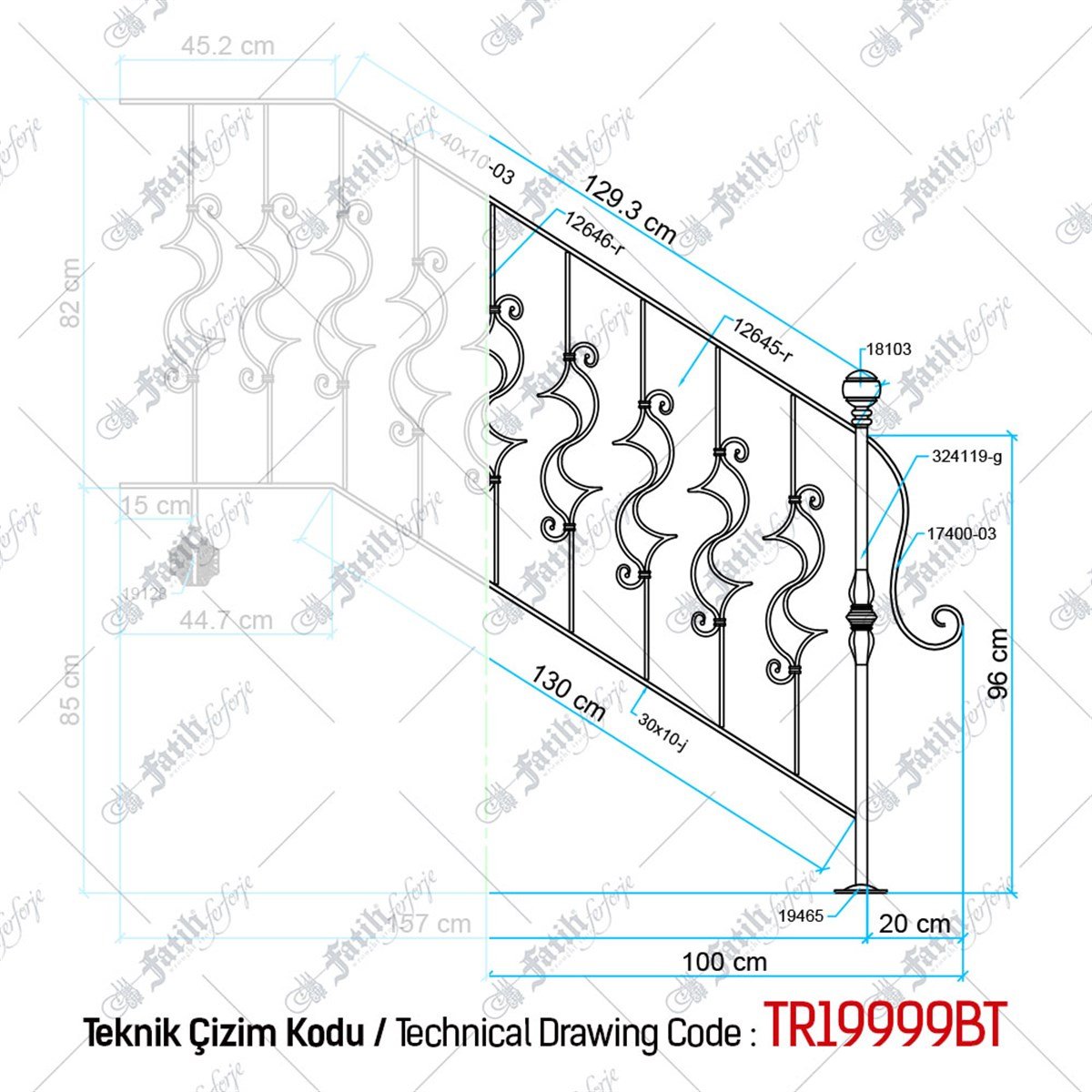 3203 KODLU FERFORJE MERDİVEN | FERFORJE MERDİVENLER | Fatih Ferforje