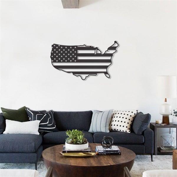 American Flag Metal Tablo
