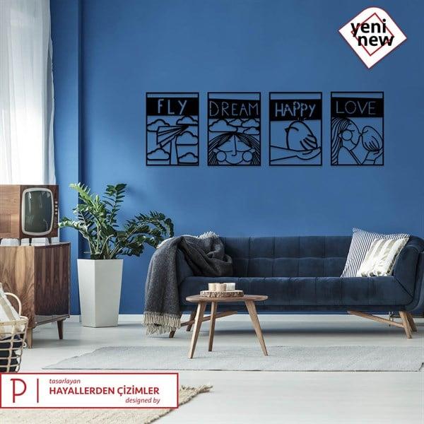 Hayallerden Çizimler Seti Metal Tablo
