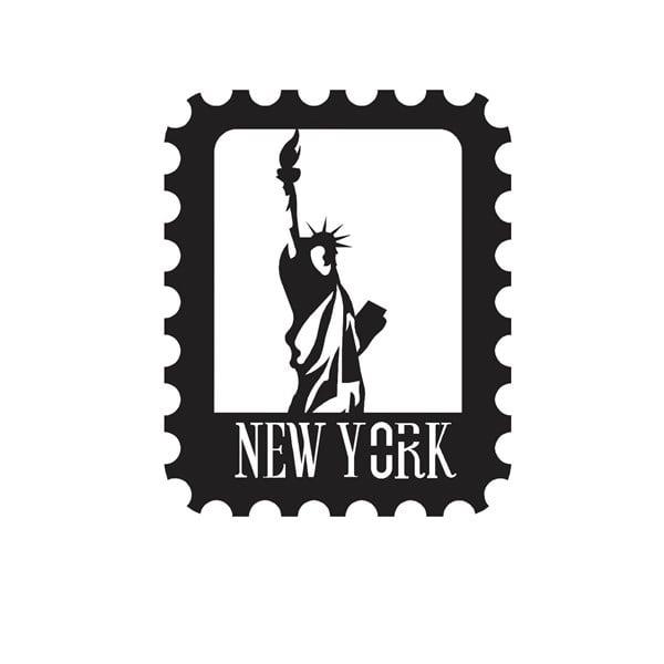 New York Stamp Metal Tablo