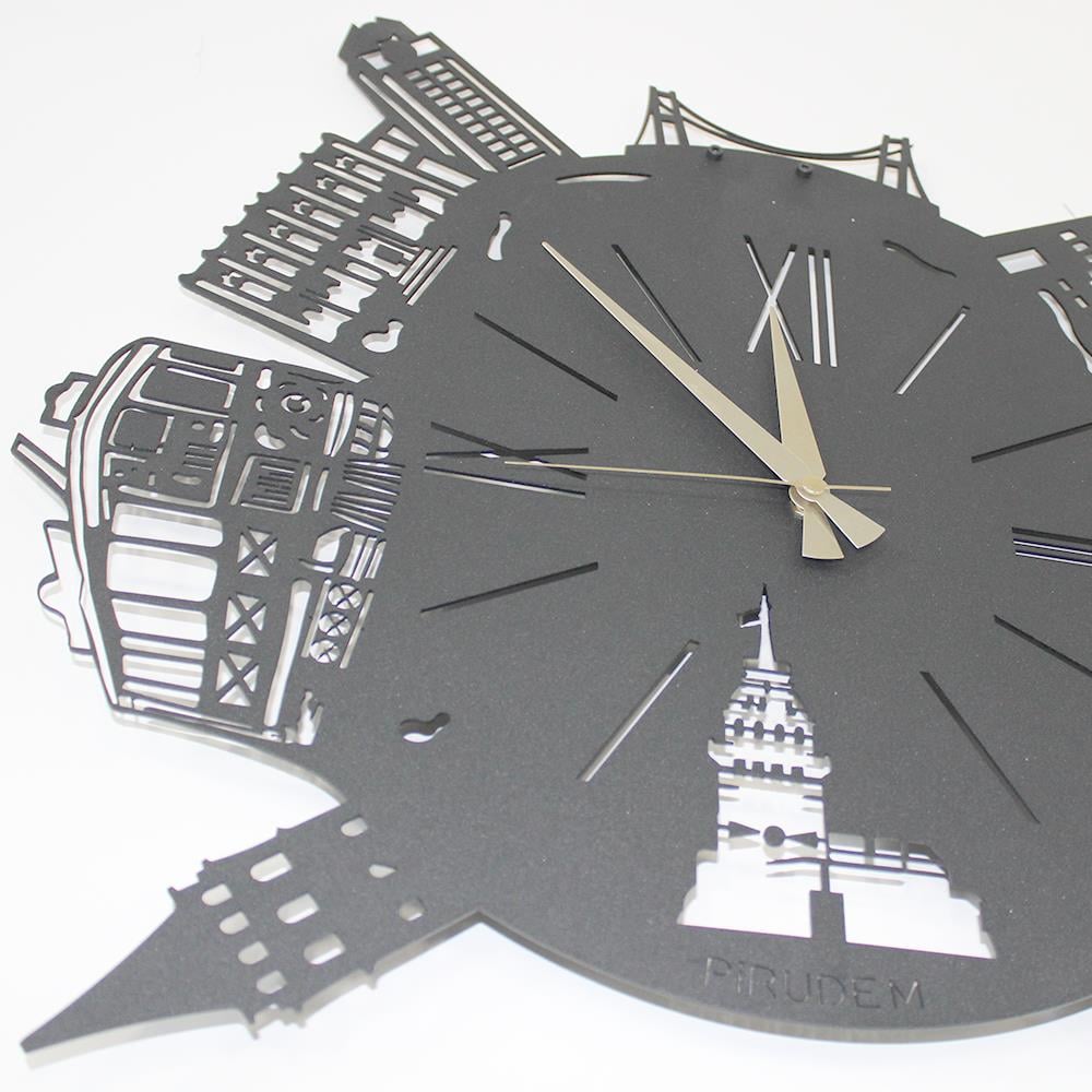 Time In Ýstanbul Metal Saat | PIRUDEM-METAL DUVAR SAATI | Fatih Ferforje