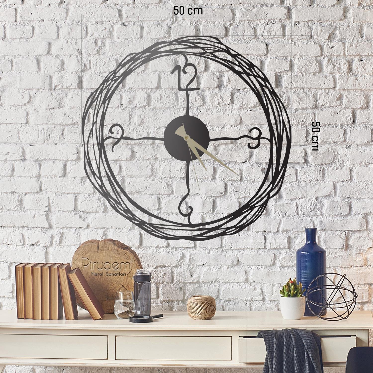 Winding Metal Saat | PIRUDEM-METAL DUVAR SAATI | Fatih Ferforje