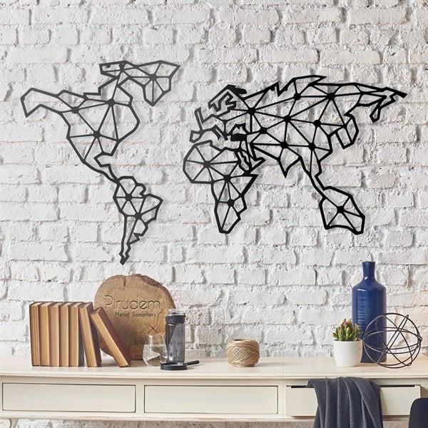 World Map Metal Tablo