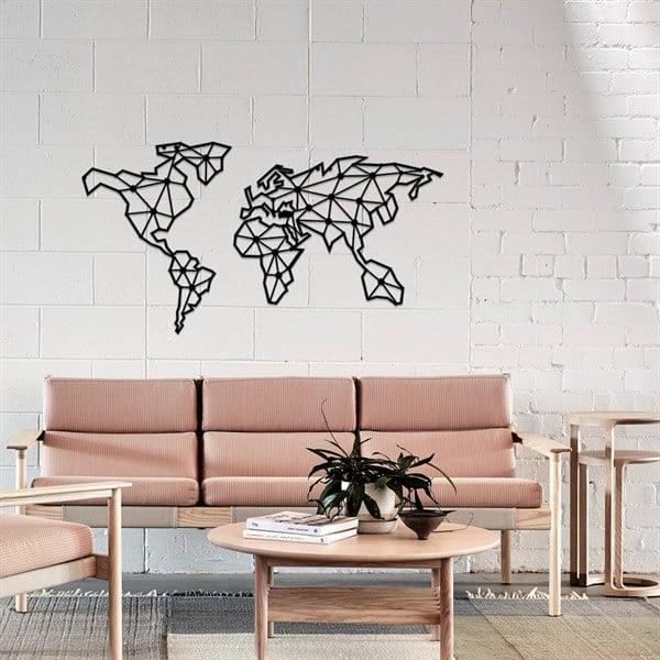 World Map Metal Tablo