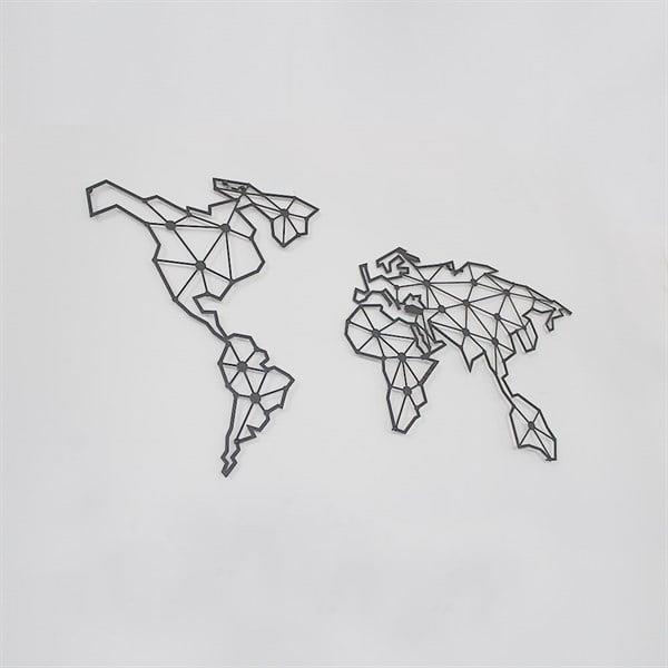 World Map Metal Tablo