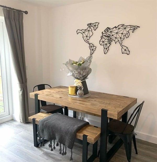 World Map Metal Tablo