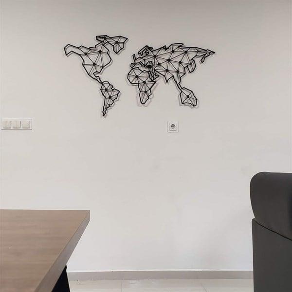 World Map Metal Tablo