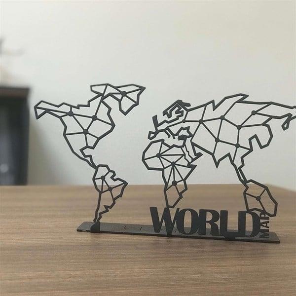 World Map POD Metal Dekor