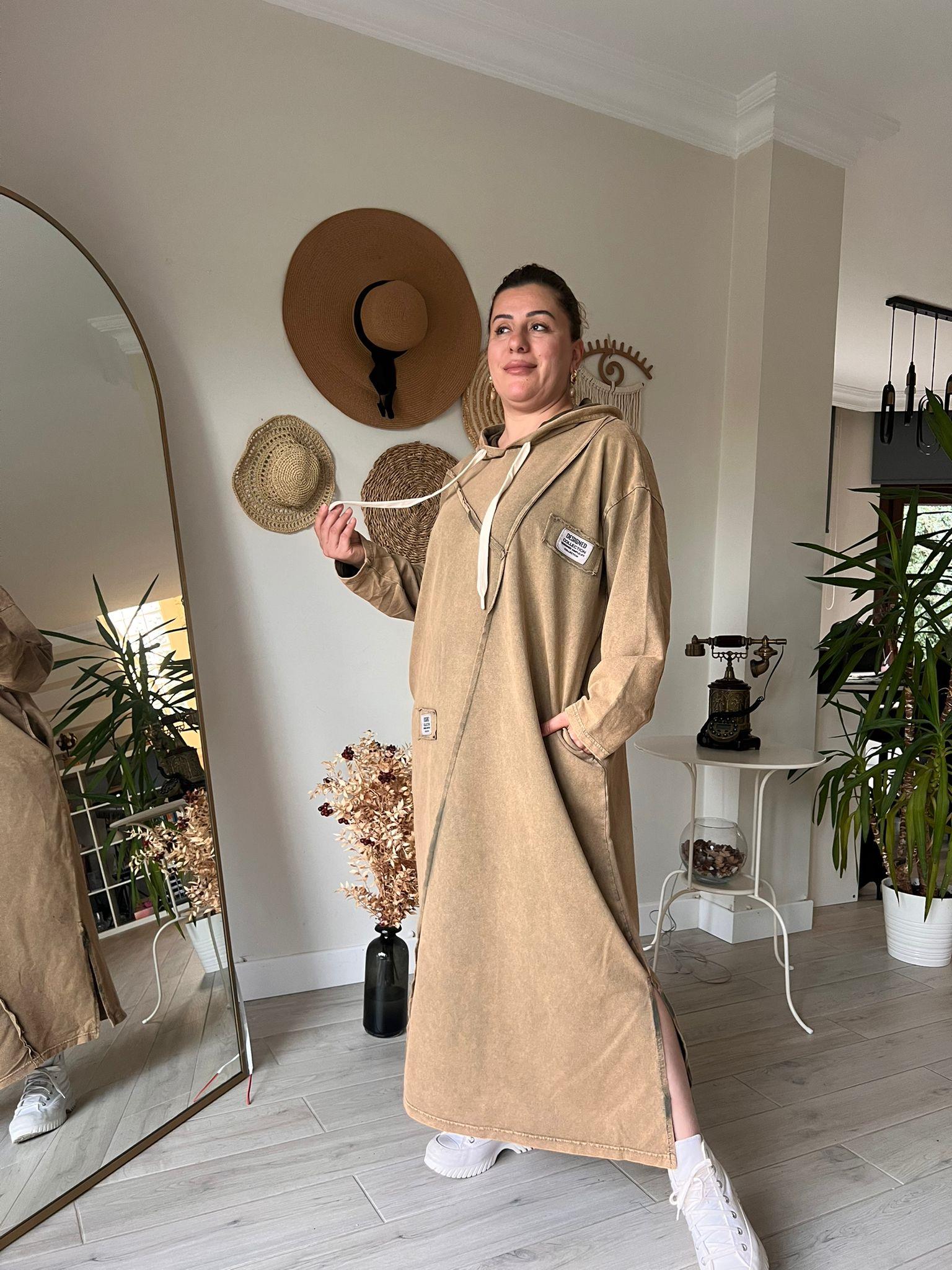 %100 Pamuk 2iplik Oversize Miki Baskılı Elbise | Mjora Butik