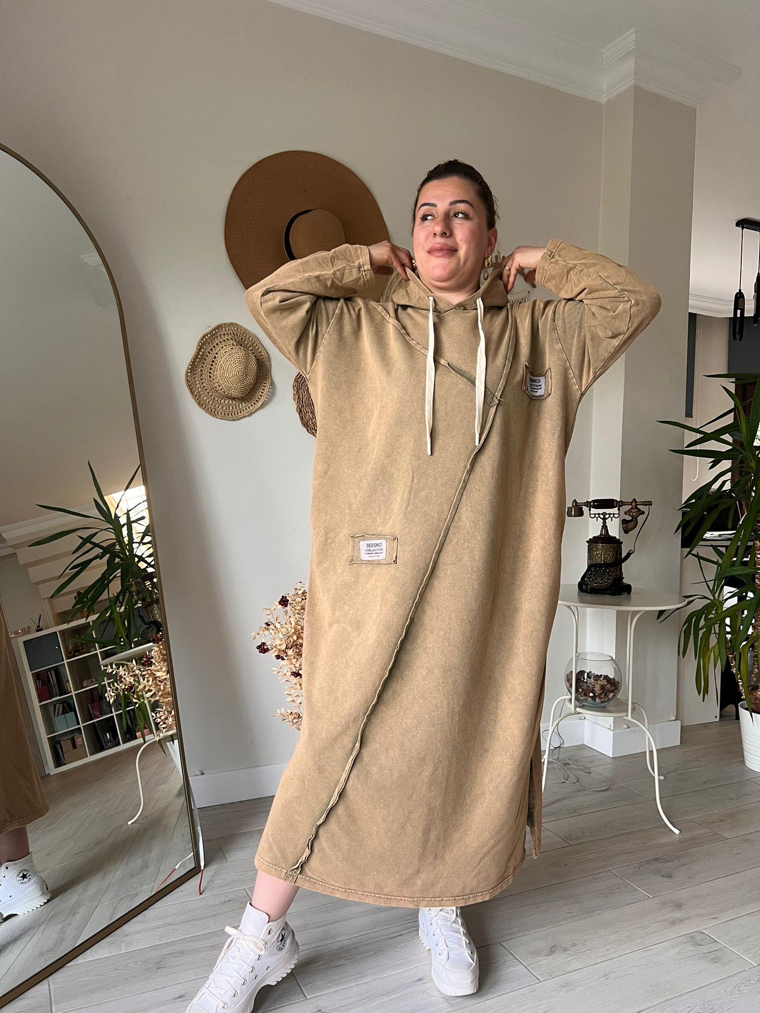 %100 Pamuk 2iplik Oversize Miki Baskılı Elbise | Mjora Butik