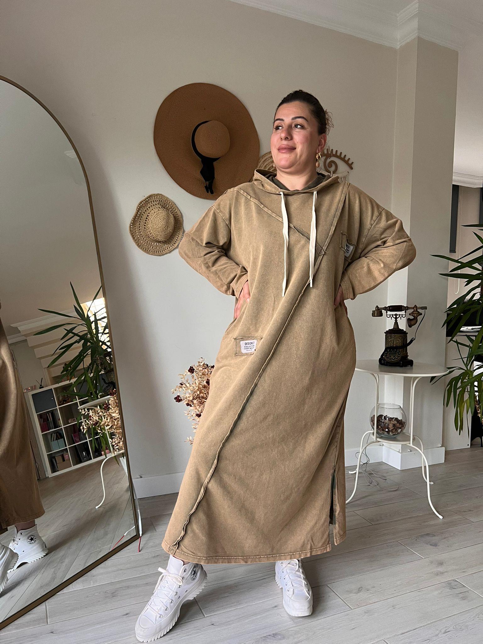 %100 Pamuk 2iplik Oversize Miki Baskılı Elbise | Mjora Butik