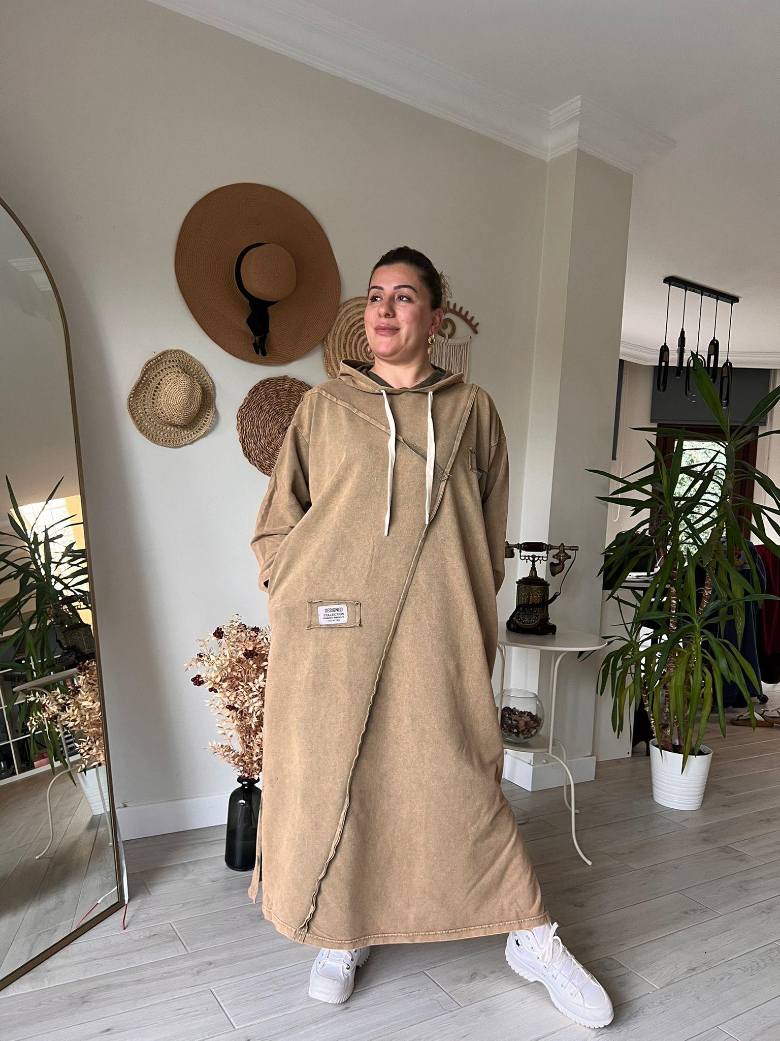 %100 Pamuk 2iplik Oversize Miki Baskılı Elbise | Mjora Butik