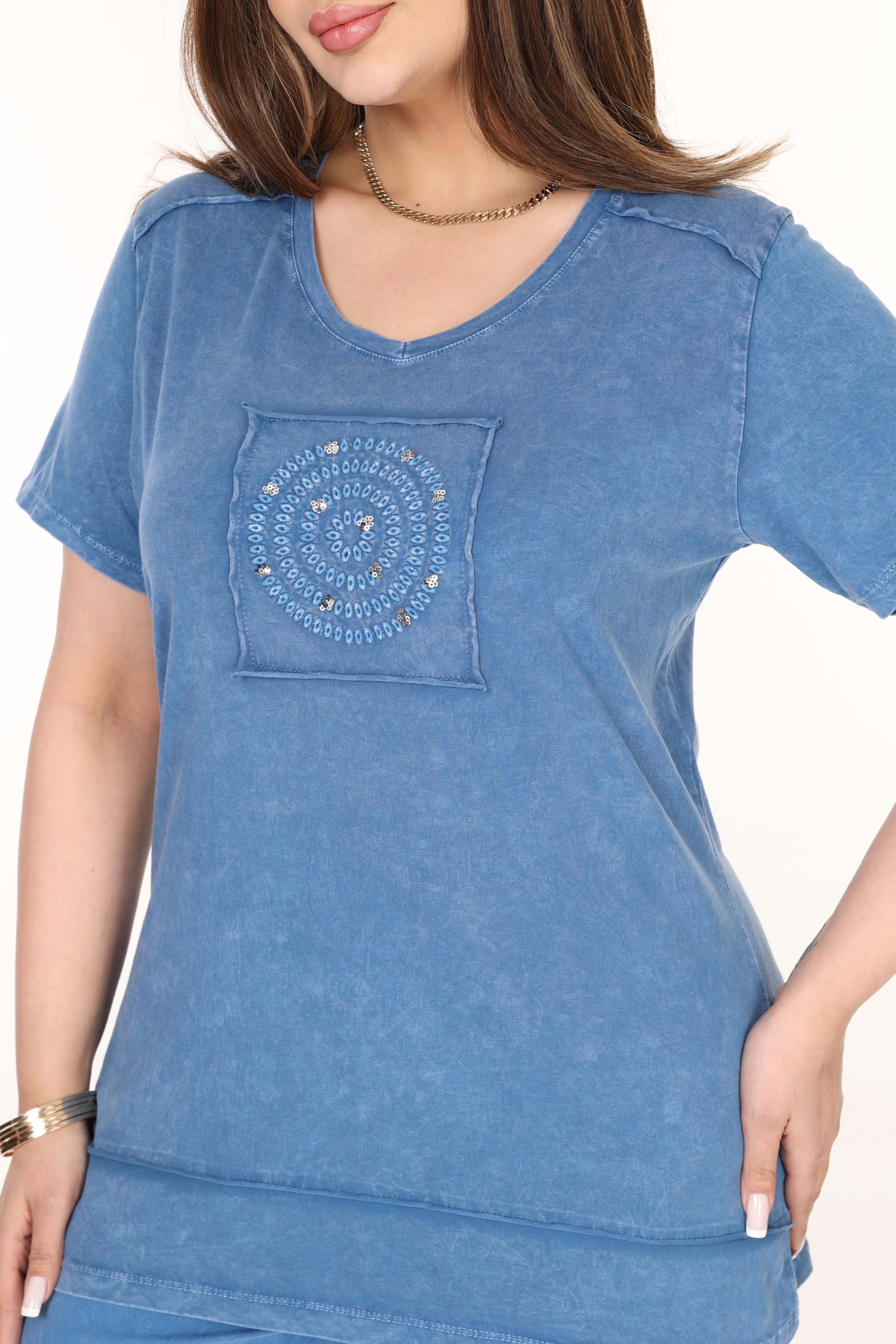 %100 Pamuk Yıkamalı Kumaş Taş Baskılı Alt-Üst Takım