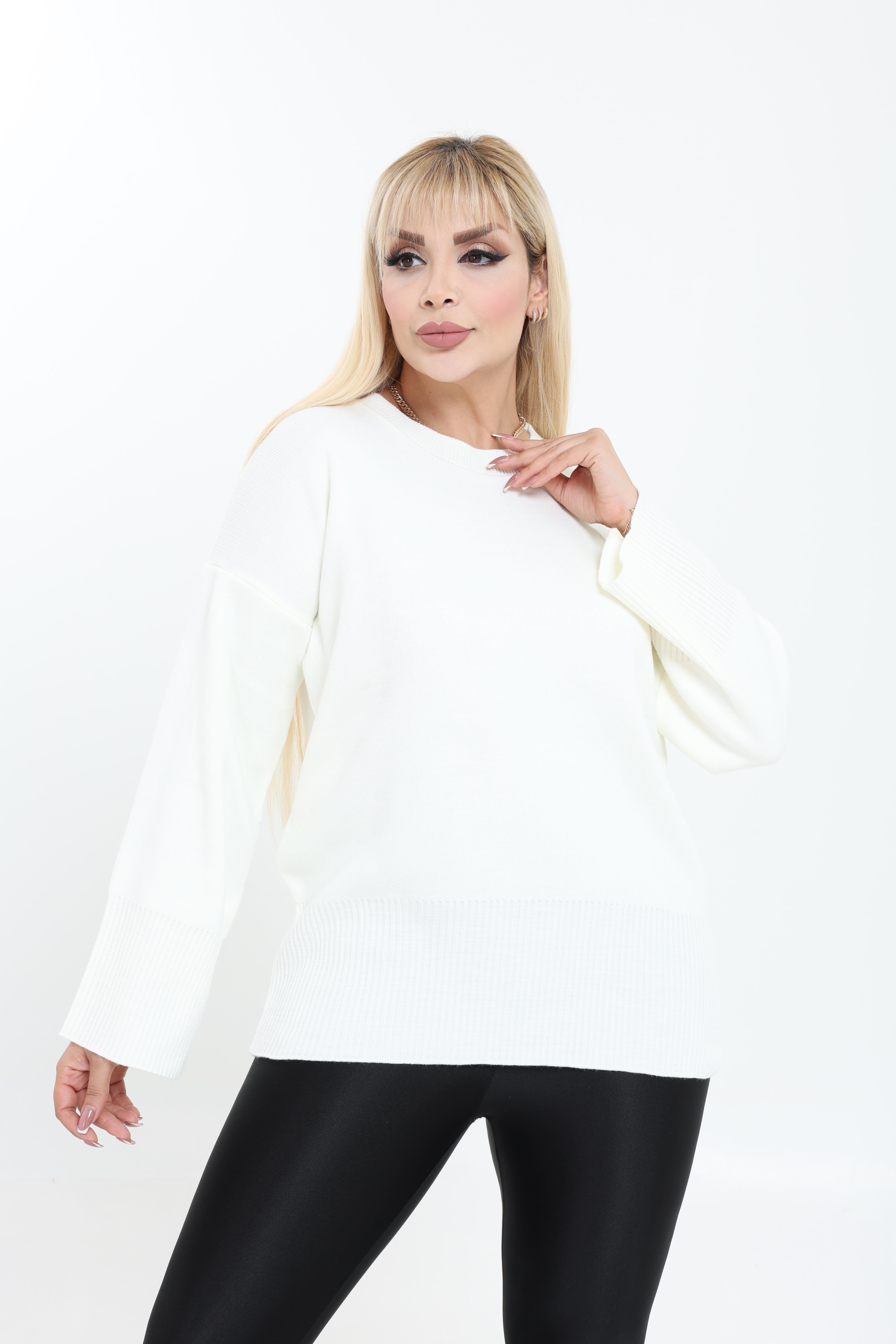 Bisiklet Yaka Rahat Kalıp Triko Örme Kazak