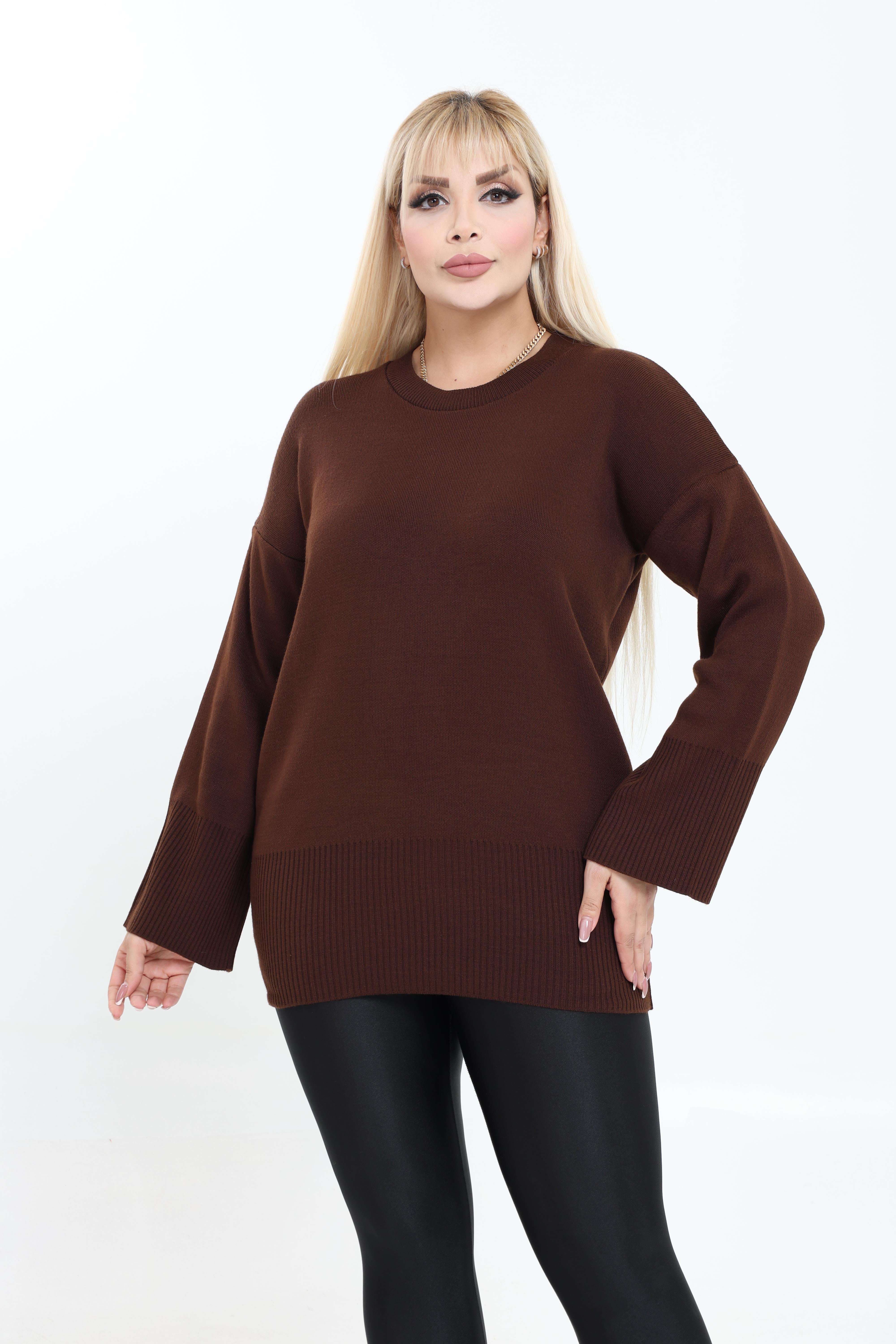 Bisiklet Yaka Rahat Kalıp Triko Örme Kazak